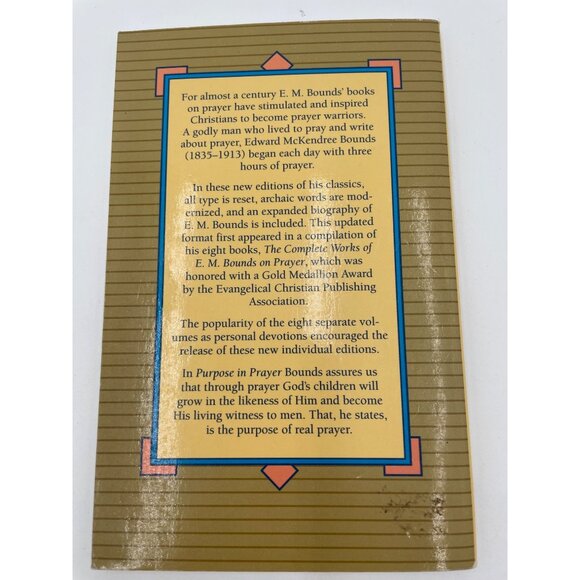 Purpose In Prayer Book By E.M. Bounds New Edition Paperback - Picture 4 of 4